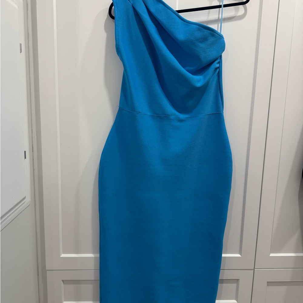 SHEIN Vibrant Blue One-Shoulder Dress